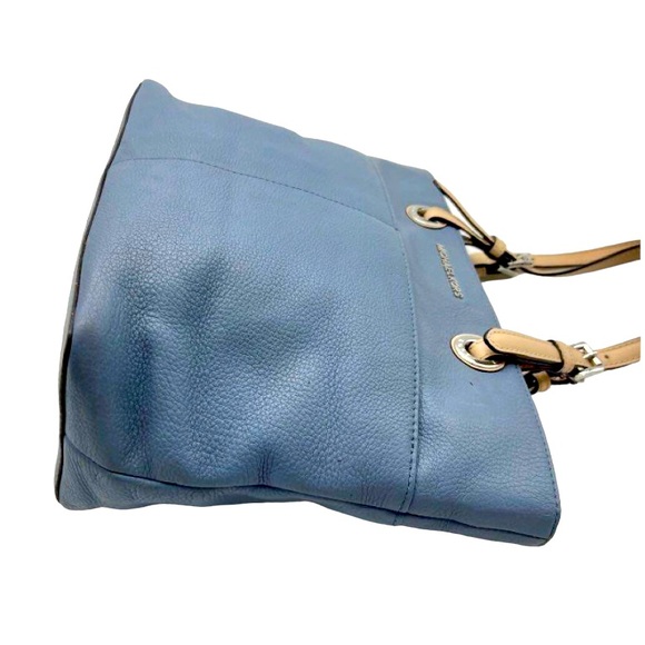 Michael Kors Light Blue Pebbled Leather Shoulder Bag Tote EUC - Picture 3 of 7